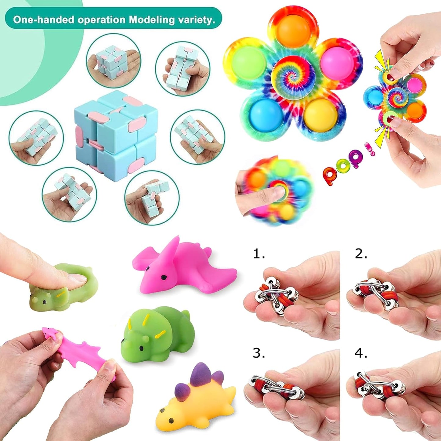 30 Pcs Anxiety Relief Fidget Toy Set