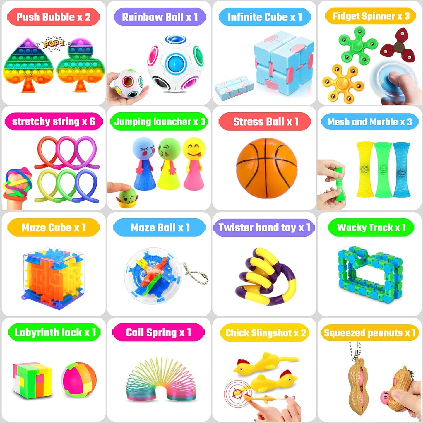 30 Pcs Sensory Fidget Toy Set