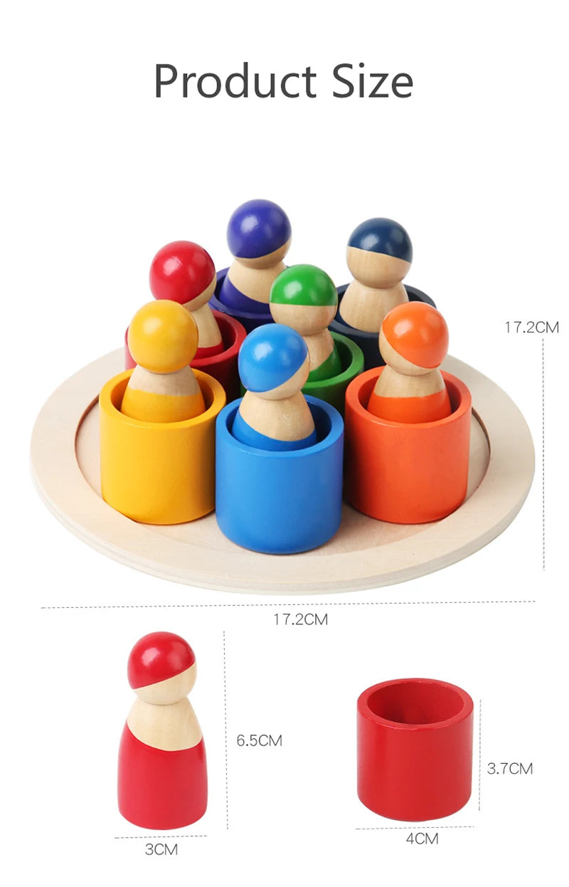 Wooden Rainbow Puzzle Toys