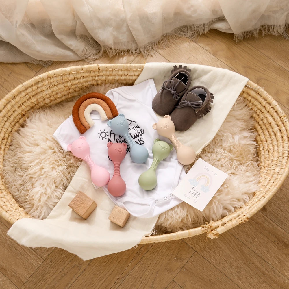 Sensory Bear Rattle Chewy Teether Toy