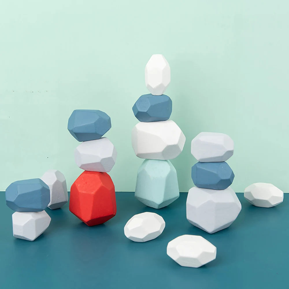 Wooden Sorting Stacking Rocks Stones