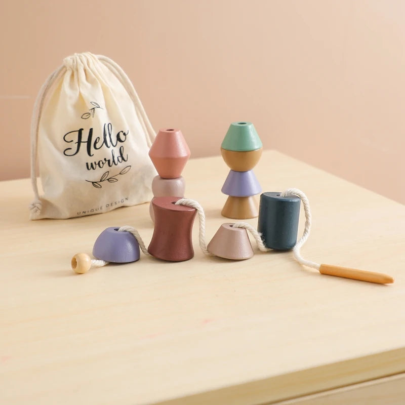 String Threading Baby Animal Wooden Toys