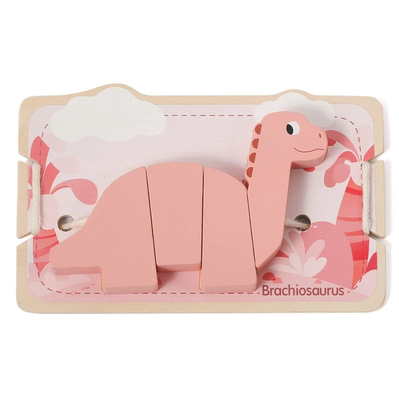 String Threading Baby Animal Wooden Toys
