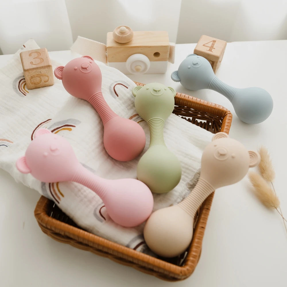 Sensory Bear Rattle Chewy Teether Toy