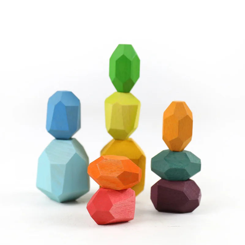 Wooden Sorting Stacking Rocks Stones