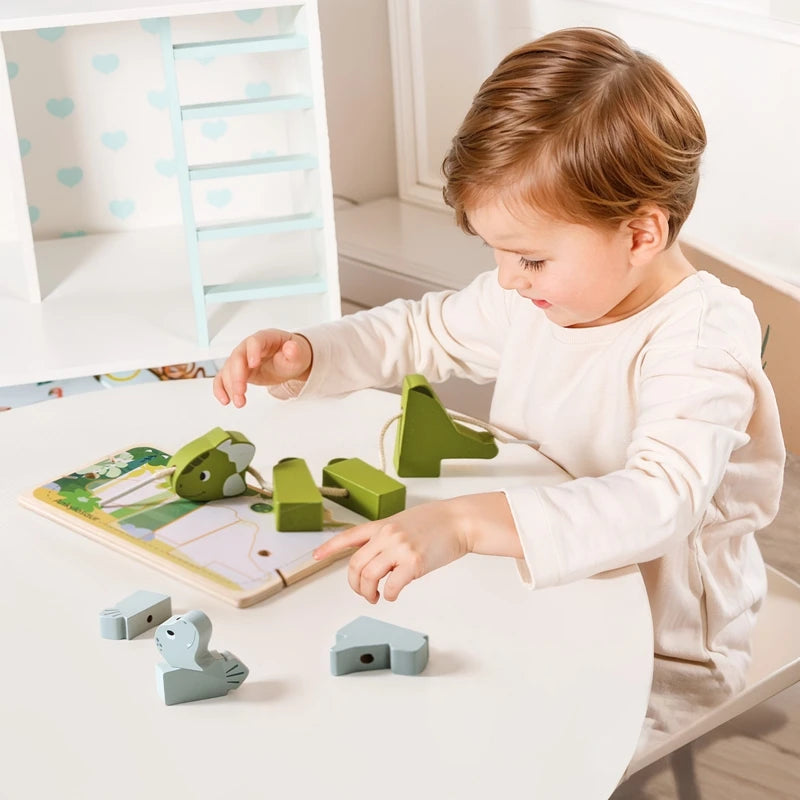 String Threading Baby Animal Wooden Toys