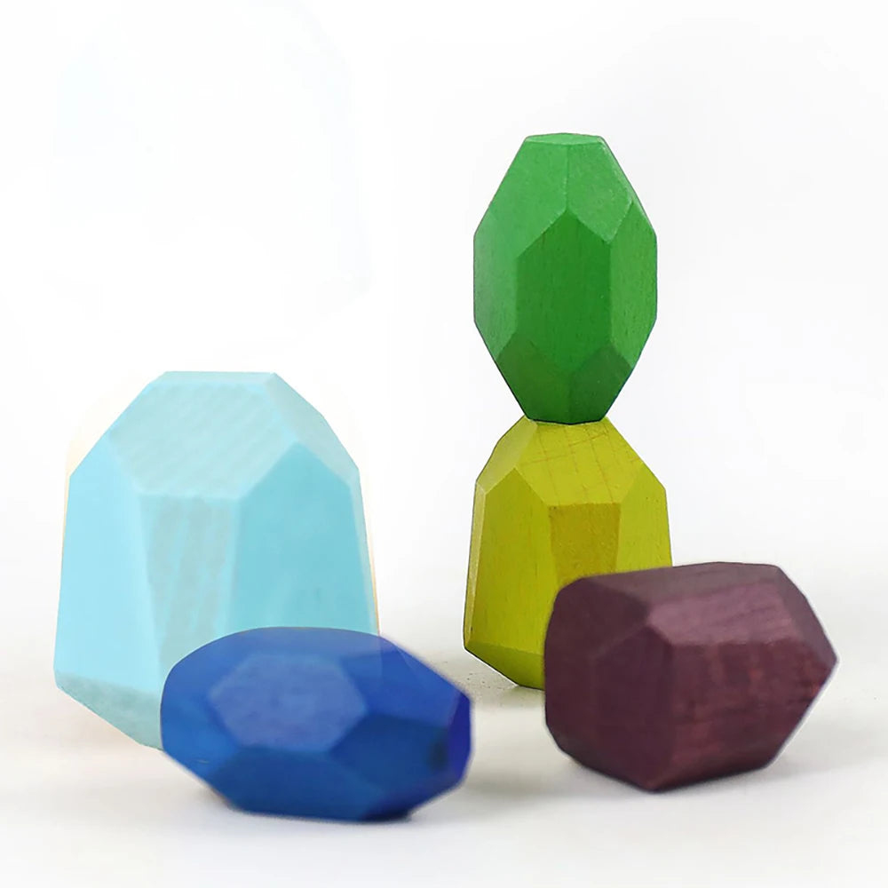 Wooden Sorting Stacking Rocks Stones