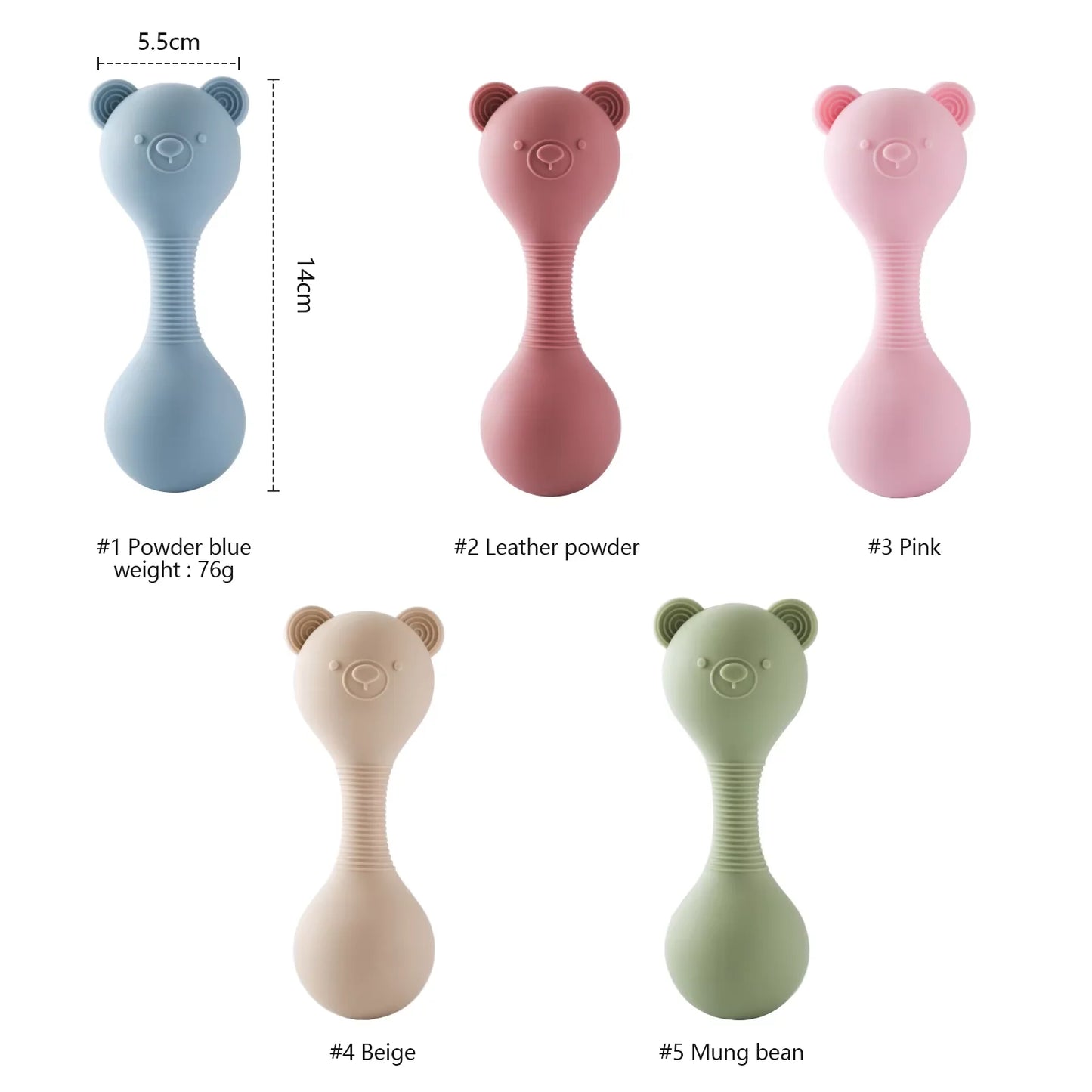 Sensory Bear Rattle Chewy Teether Toy