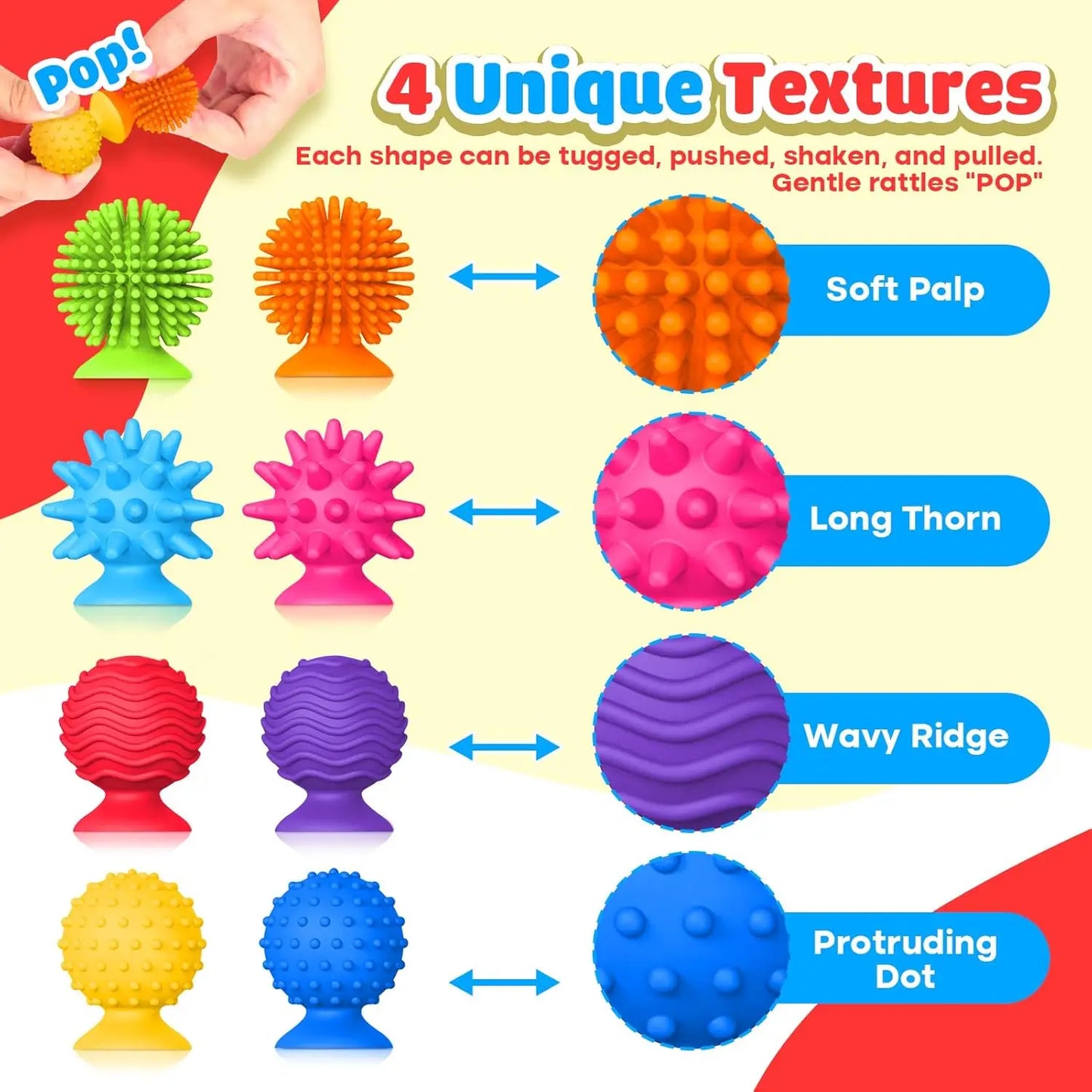 8 Pcs Silicone Soft Sensory Fidget Toys