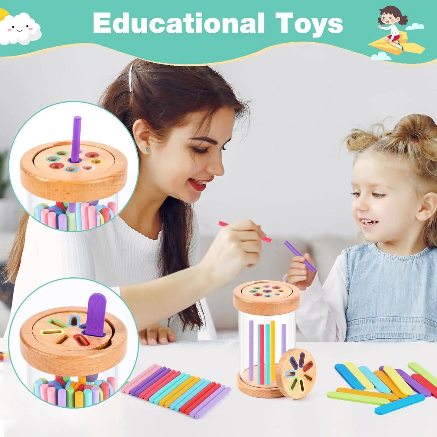 Wooden Colour Sorting Toys