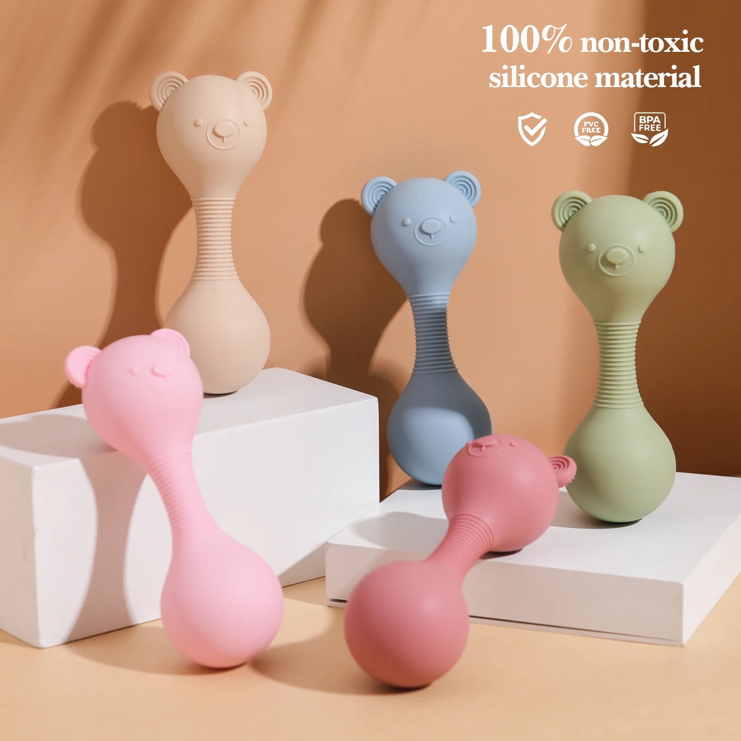 Sensory Bear Rattle Chewy Teether Toy