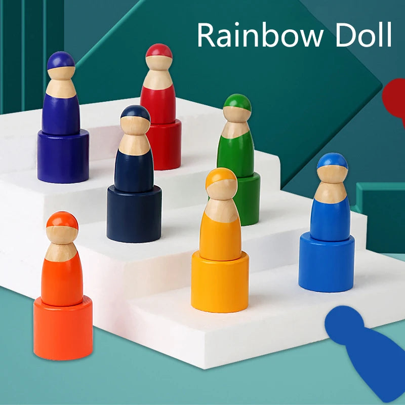 Wooden Rainbow Puzzle Toys