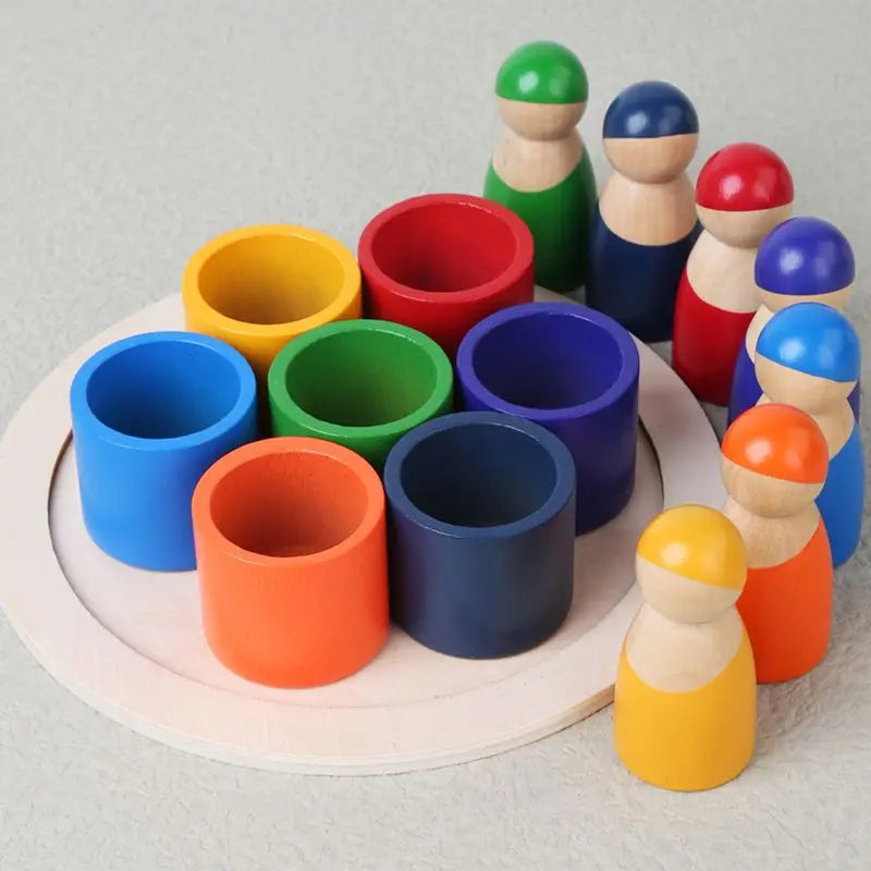 Wooden Rainbow Puzzle Toys