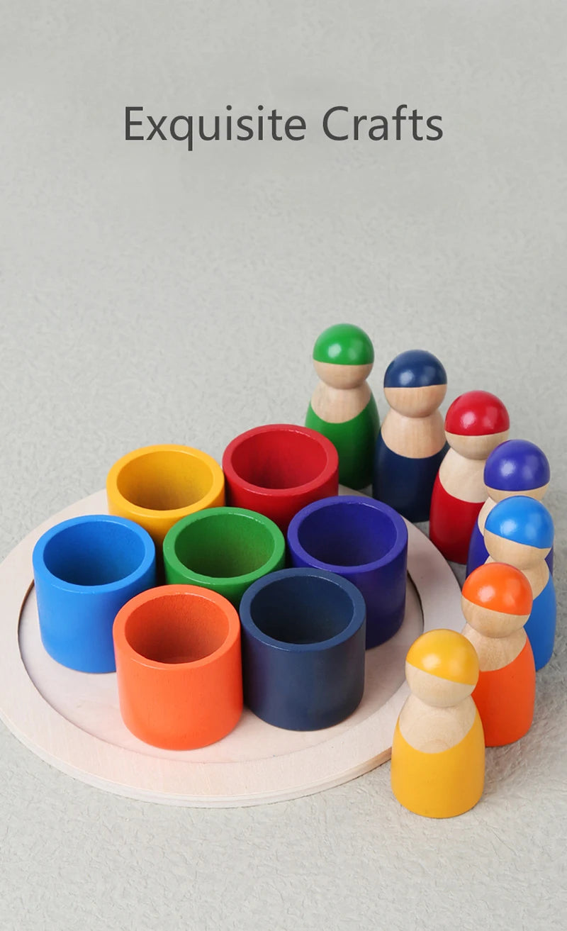 Wooden Rainbow Puzzle Toys