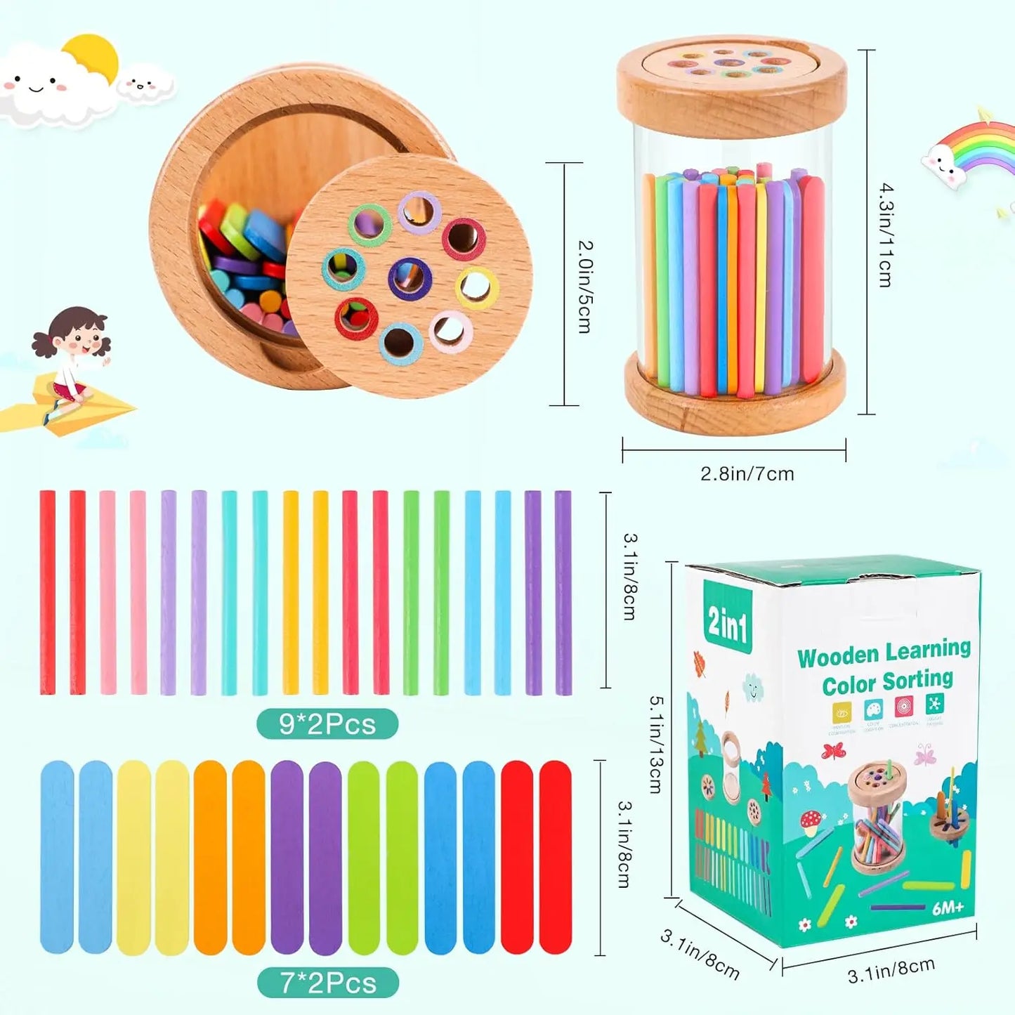 Wooden Colour Sorting Toys