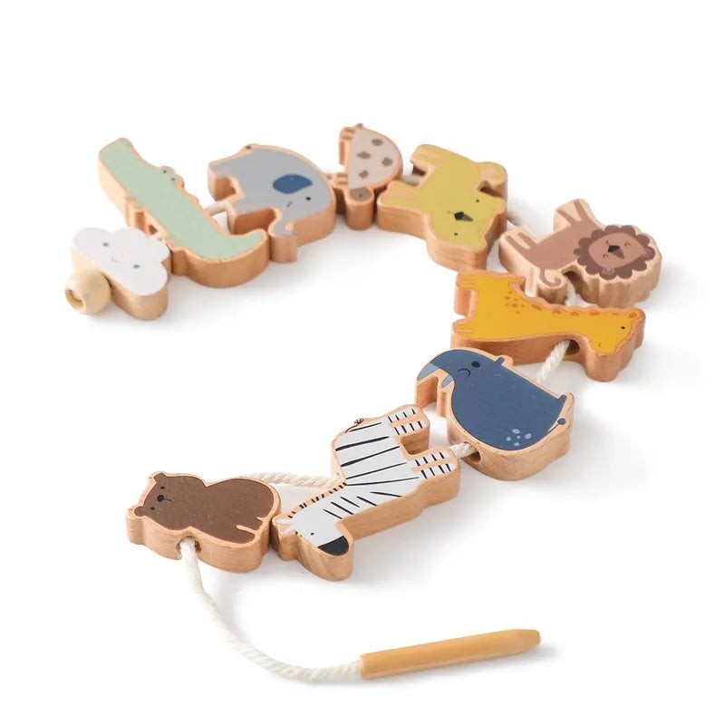 String Threading Baby Animal Wooden Toys