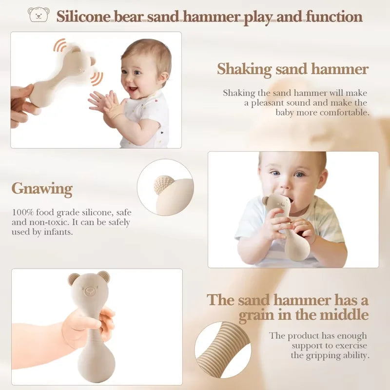Sensory Bear Rattle Chewy Teether Toy