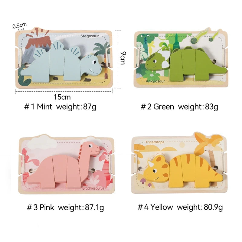 String Threading Baby Animal Wooden Toys