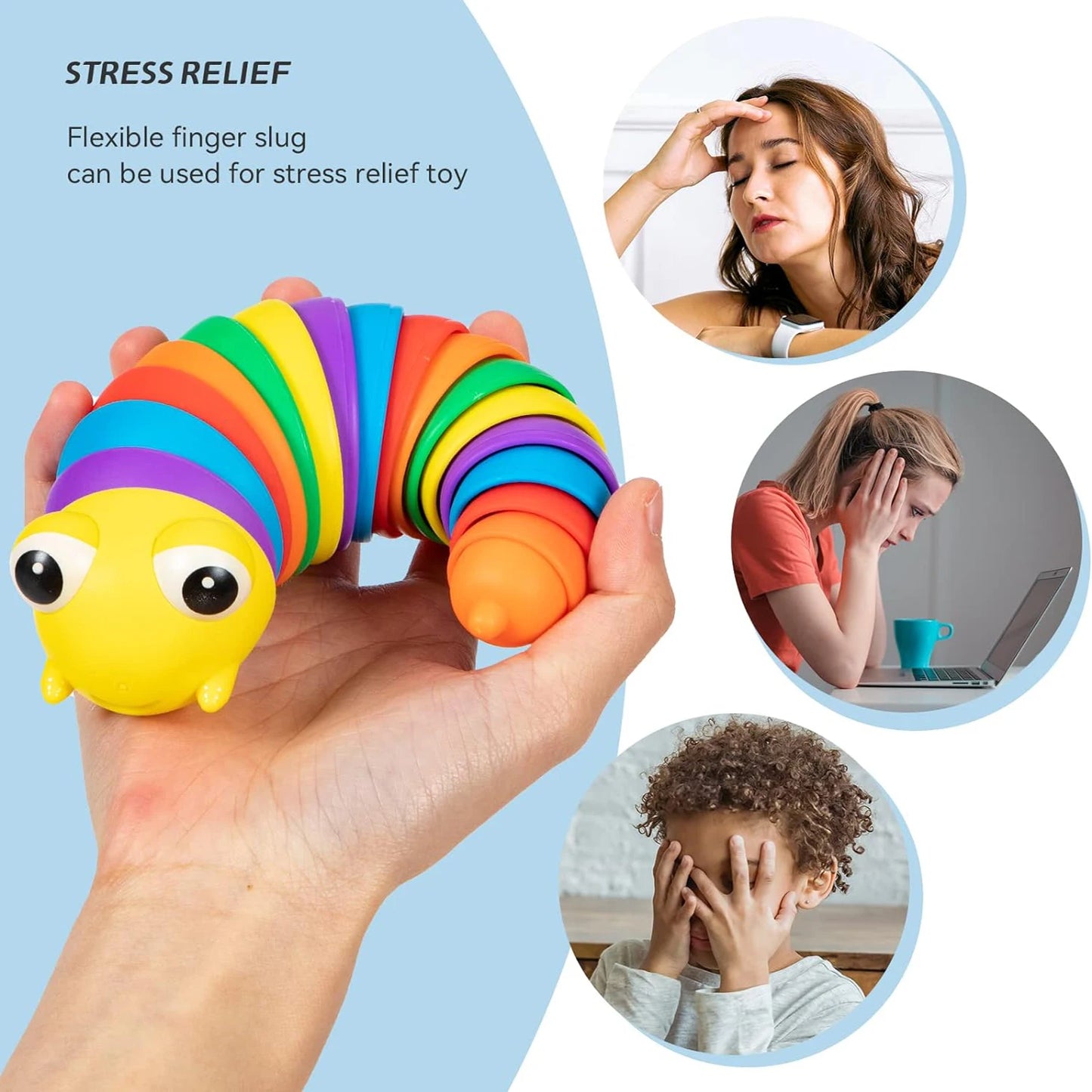 2 Pcs Fidget Slug Toy