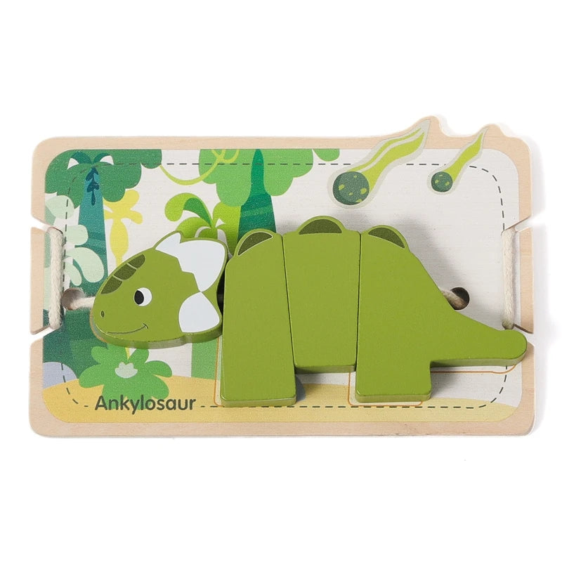 String Threading Baby Animal Wooden Toys