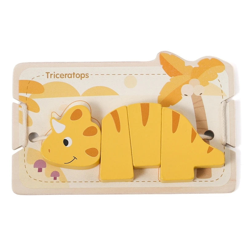 String Threading Baby Animal Wooden Toys