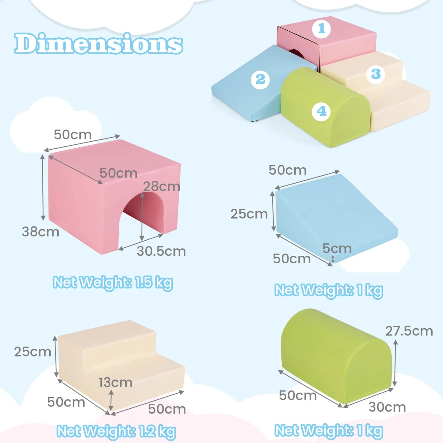 4Pces Sensory Foam Climber