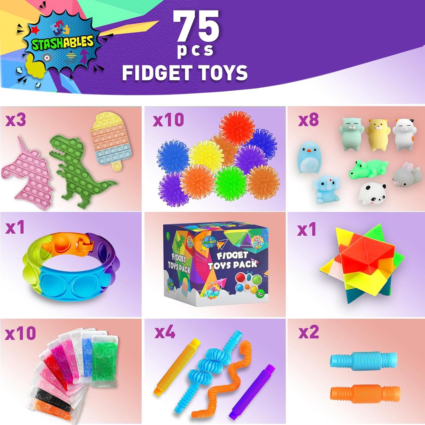 Family Pack of Fidget Toys - 75 Pcs