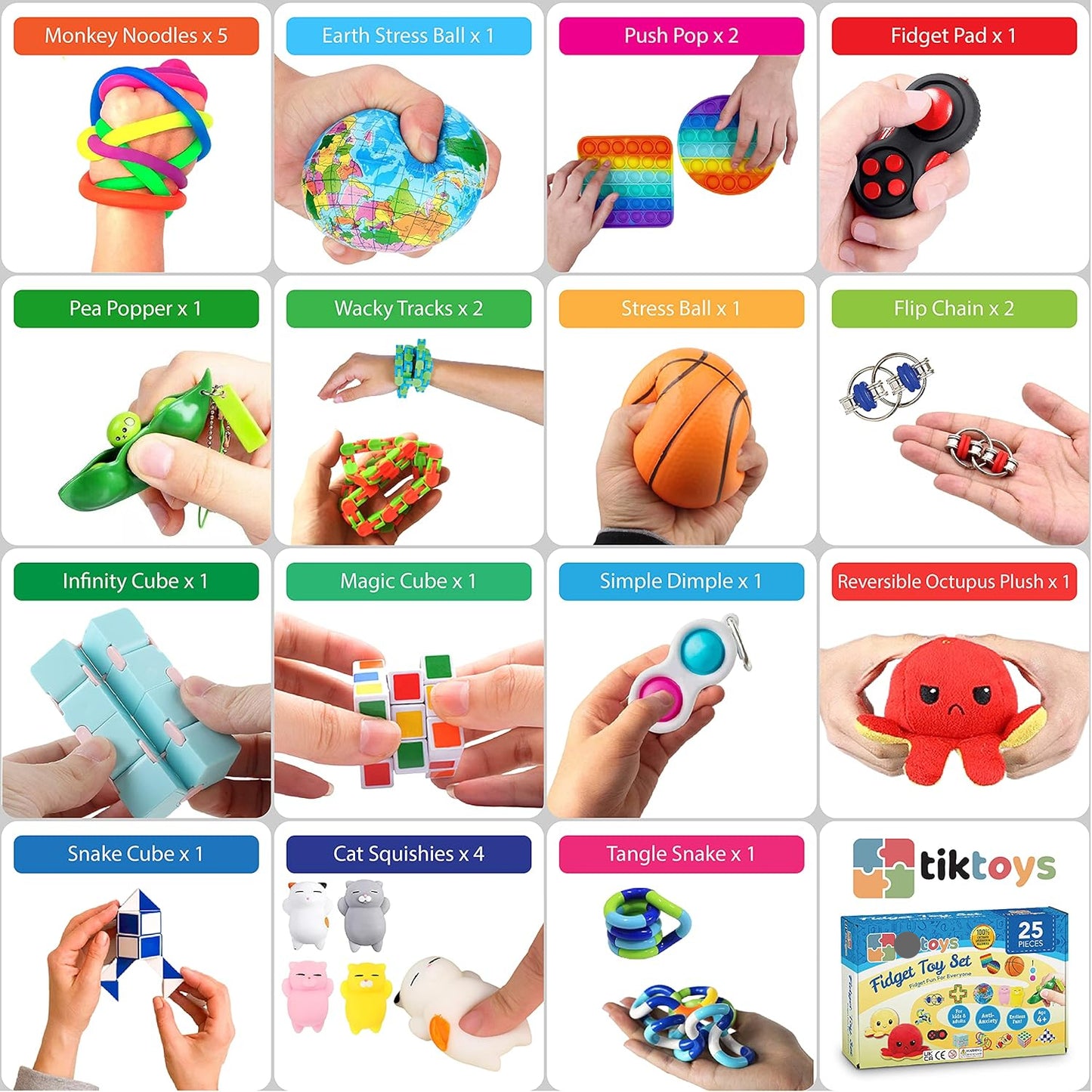 Anxiety Relief Fidget Toys - 25 Pcs