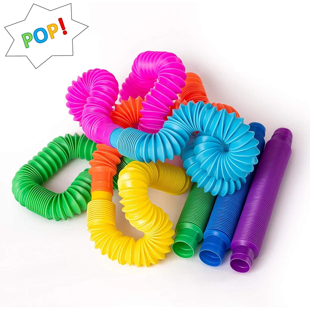 8Pcs of Sensory Pop Relief Tube Toys