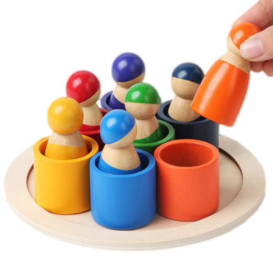 Wooden Rainbow Puzzle Toys