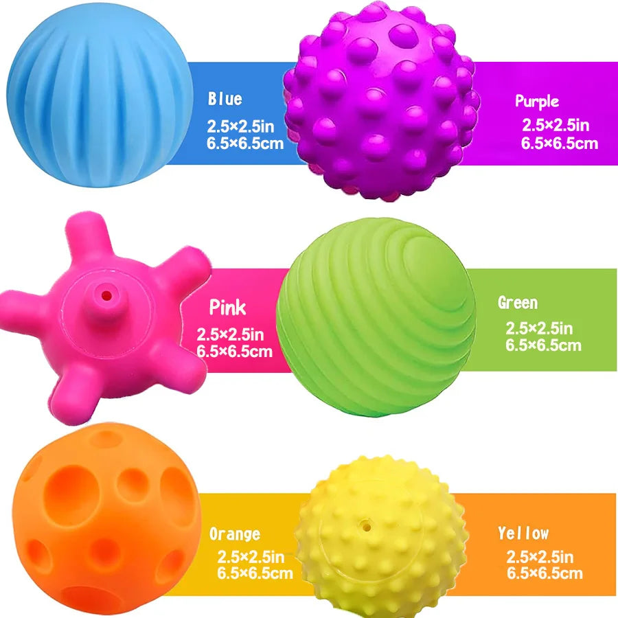 Squeaky Sensory Balls - Set of 6