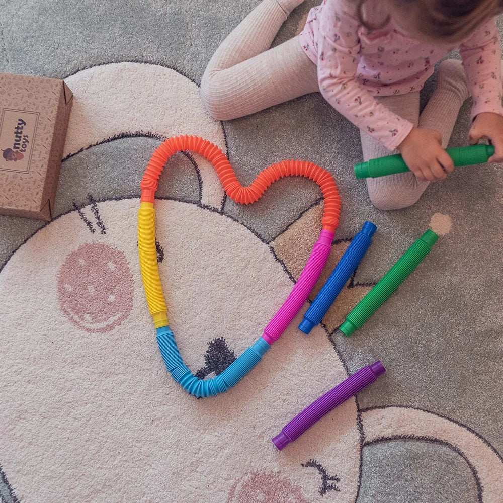 8Pcs of Sensory Pop Relief Tube Toys