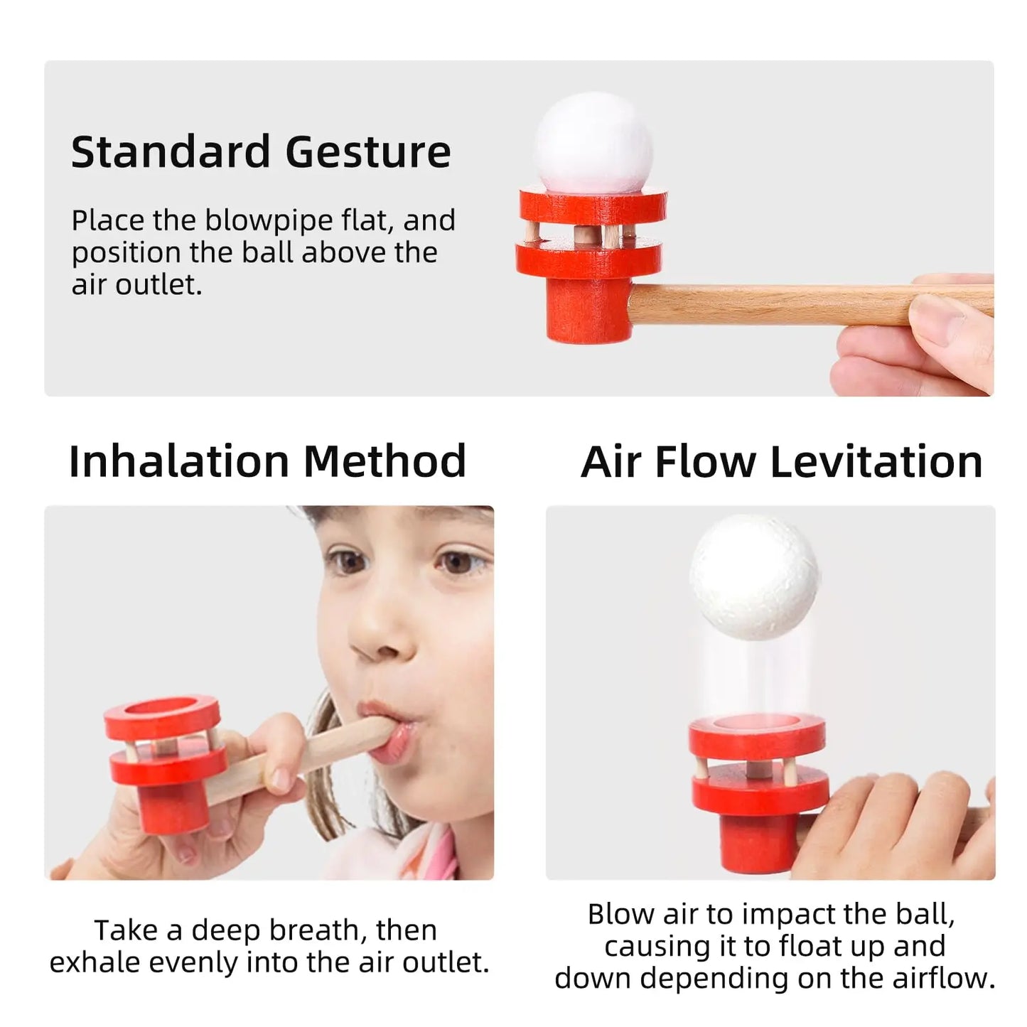 Kids Whistle Speech Blowing Floating Ball