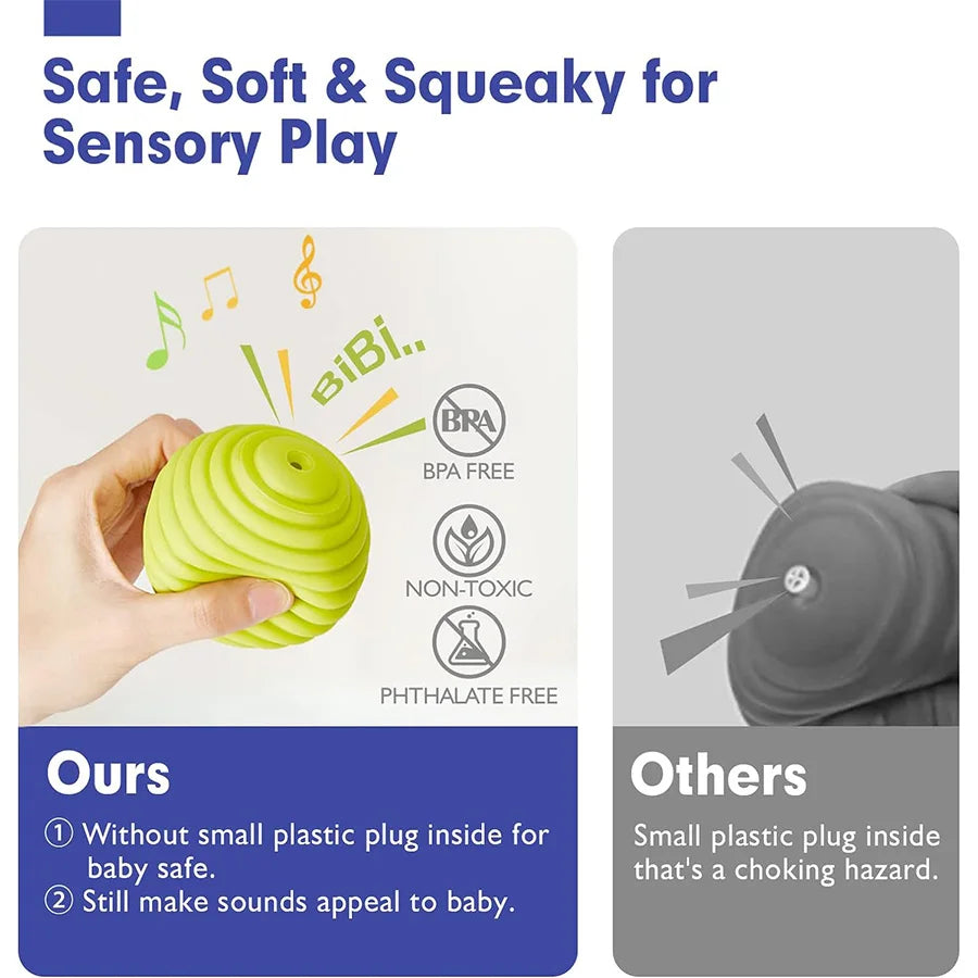 Squeaky Sensory Balls - Set of 6