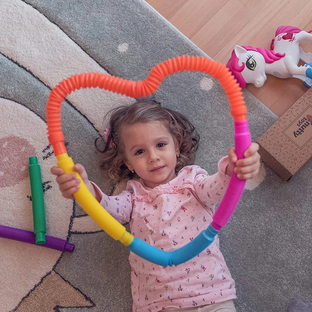 8Pcs of Sensory Pop Relief Tube Toys