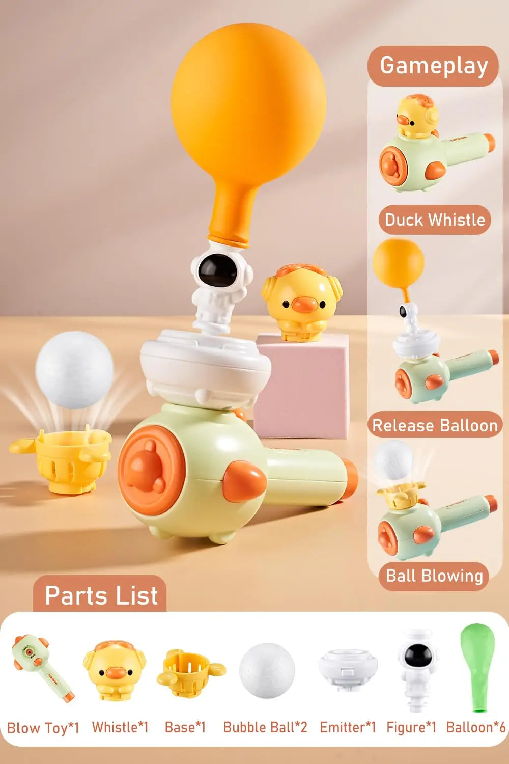 Kids Whistle Speech Blowing Floating Ball