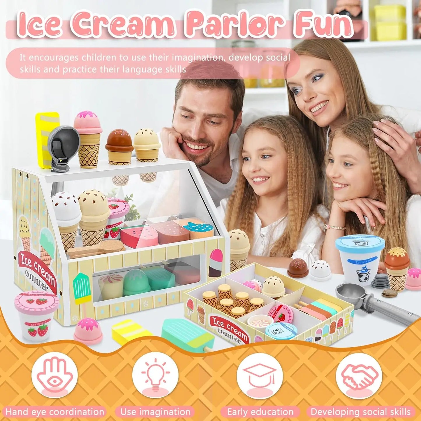 Kids Ice Cream Counter Set