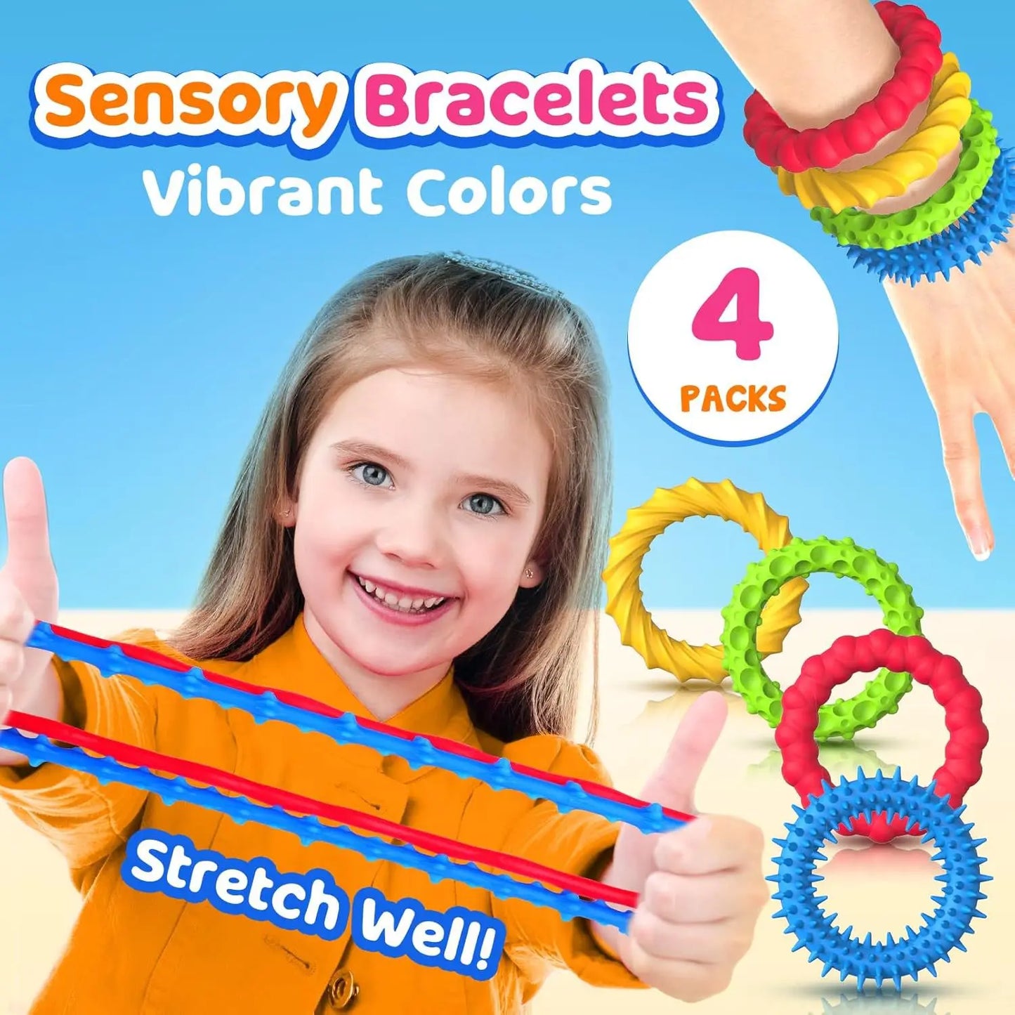 4Pcs Sensory Fidget Bracelet Toys