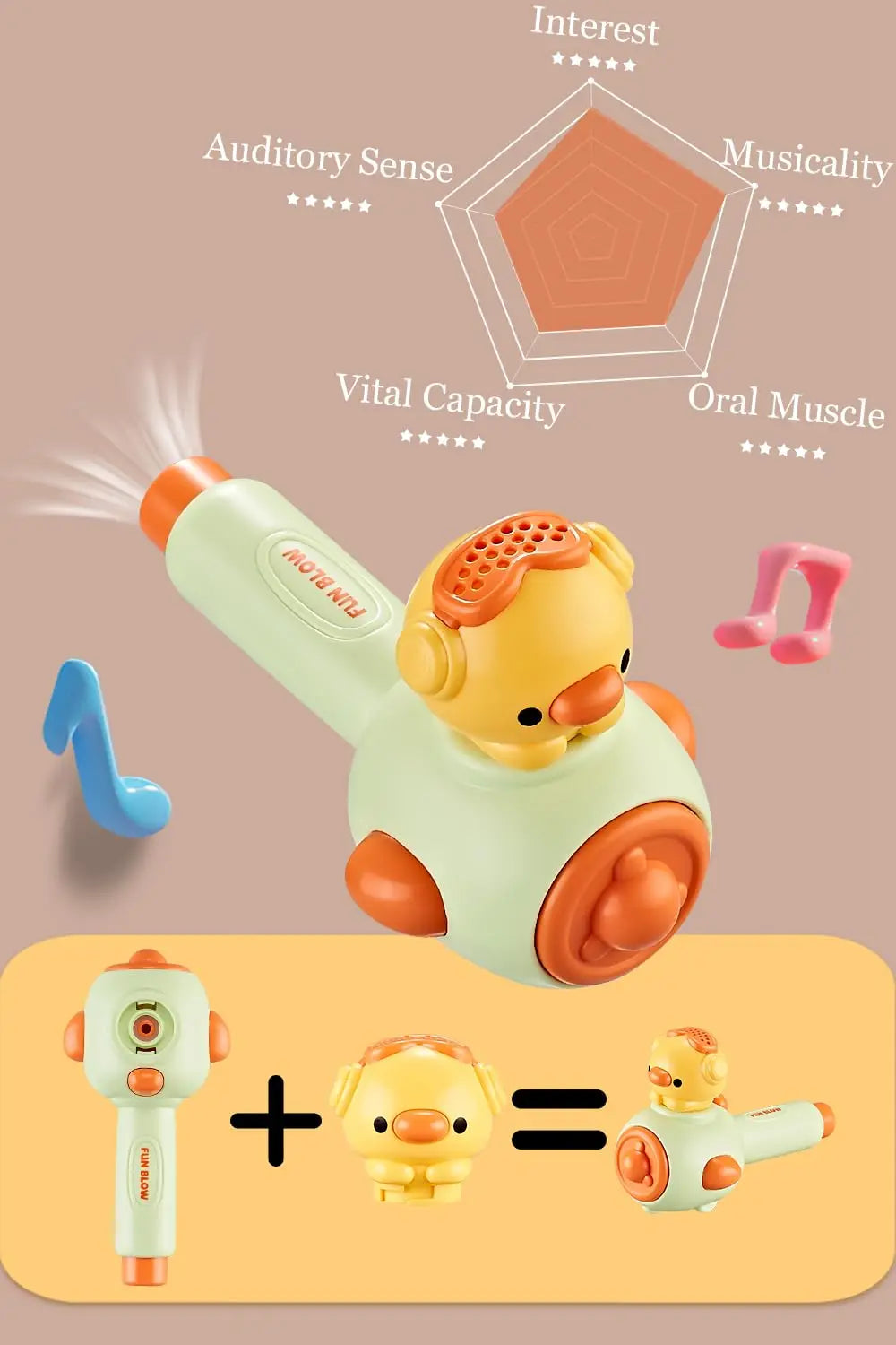 Kids Whistle Speech Blowing Floating Ball