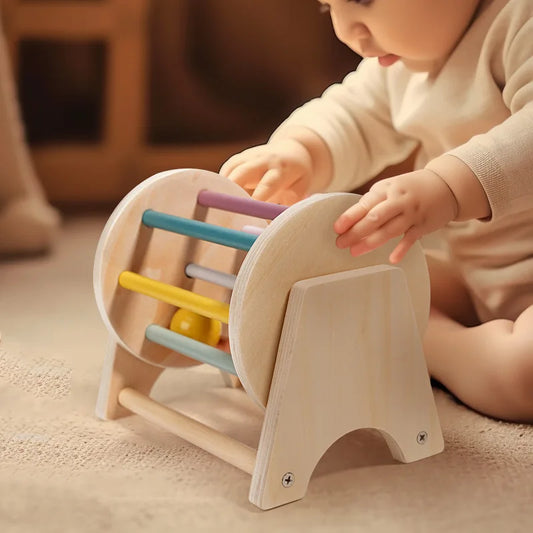 Early Learning Wooden Rolling Ball Drum