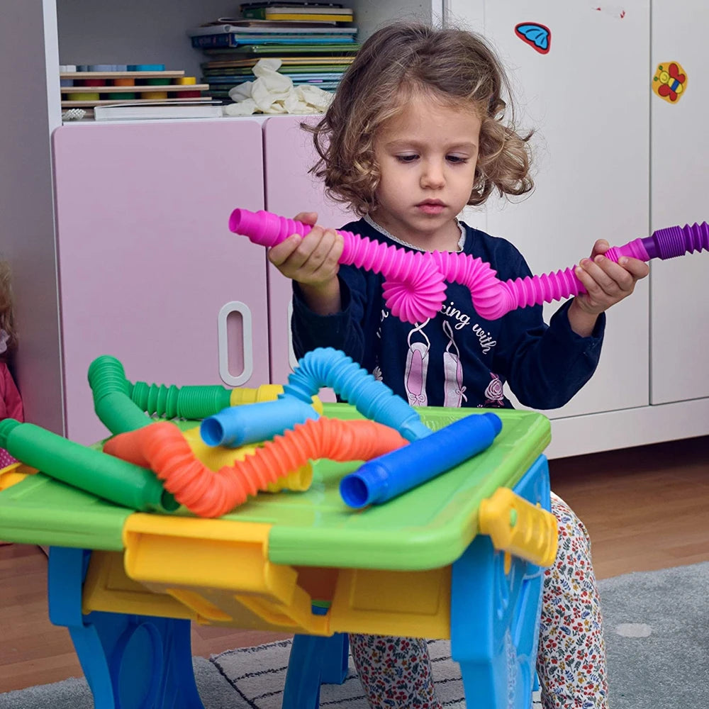 8Pcs of Sensory Pop Relief Tube Toys